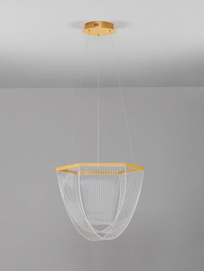 Nova Luce LED Pendelleuchte Valentin dimmbar 35W warmweiss 3000K Gold Aluminium Ø52cm 9030636