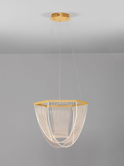Nova Luce LED Pendelleuchte Valentin dimmbar 35W warmweiss 3000K Gold Aluminium Ø52cm 9030636