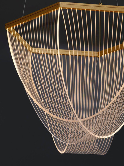 Nova Luce LED Pendelleuchte Valentin dimmbar 35W warmweiss 3000K Gold Aluminium Ø52cm 9030636