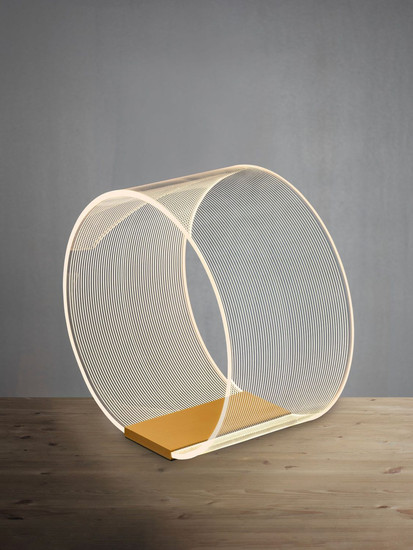 Nova Luce LED Tischleuchte Valentin dimmbar 14W warmweiss 3000K Gold Aluminium 28x28cm 9030637