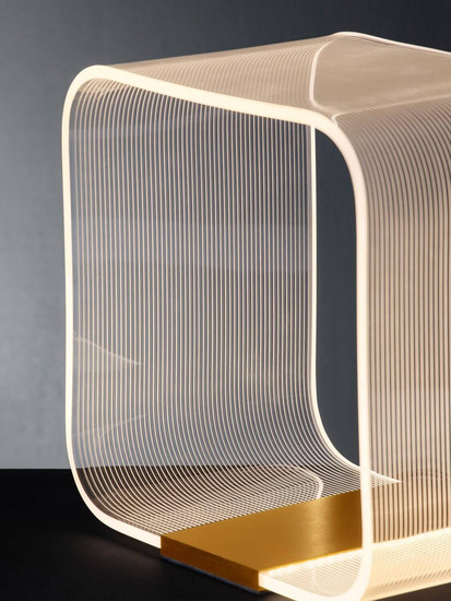 Nova Luce LED Tischleuchte Valentin dimmbar 14W warmweiss 3000K Gold Aluminium 24x24cm 9030638
