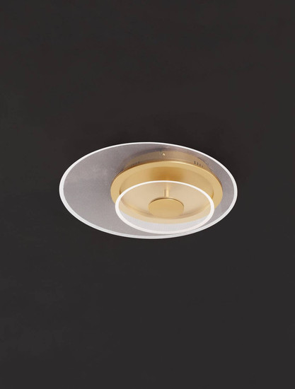Nova Luce LED Deckenleuchte Copo dimmbar 29W warmweiss 3000K Messinggold Aluminium Ø40cm 9030639