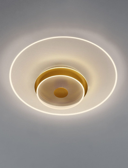 Nova Luce LED Deckenleuchte Copo dimmbar 35W warmweiss 3000K Messinggold Aluminium Ø60cm 9030641