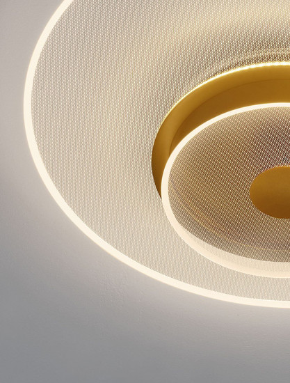 Nova Luce LED Deckenleuchte Copo dimmbar 35W warmweiss 3000K Messinggold Aluminium Ø60cm 9030641