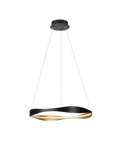 Nova Luce LED Pendelleuchte Dobi dimmbar 32W Schwarz Gold Aluminium Ø60cm 9030642