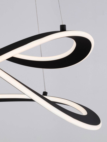 Nova Luce LED Pendelleuchte Celestia dimmbar 87W warmweiss 3000K Schwarz Aluminium Ø60cm 9030644