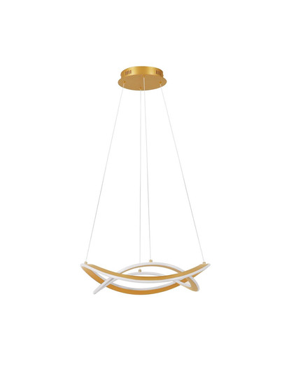 Nova Luce LED Pendelleuchte Celestia dimmbar 87W warmweiss 3000K Messinggold Aluminium Ø60cm 9030645