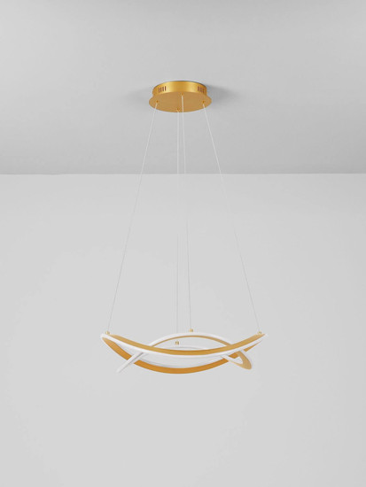 Nova Luce LED Pendelleuchte Celestia dimmbar 87W warmweiss 3000K Messinggold Aluminium Ø60cm 9030645