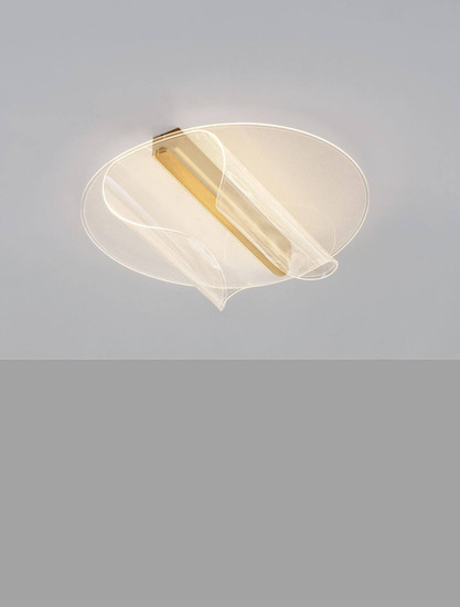 Nova Luce LED Deckenleuchte Copo dimmbar 20W warmweiss 3000K Messinggold Aluminium 55x45cm 9030646