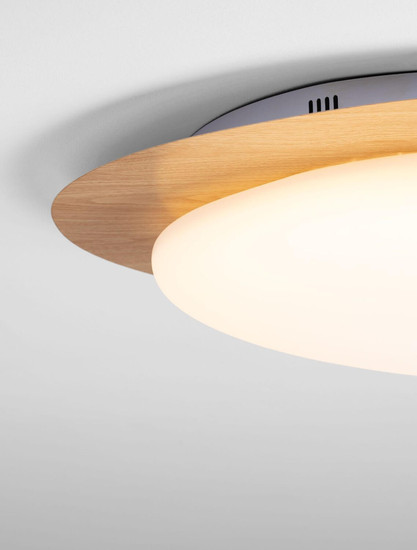 Nova Luce LED Deckenleuchte Nimbus dimmbar 29W warmweiss 3000K Holz Stahl Aluminium Ø57cm 9030647