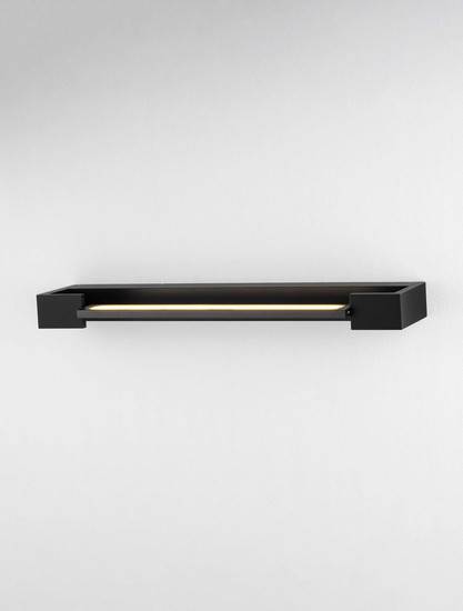 Nova Luce LED Wandleuchte Arga 12W warmweiss 3000K IP44 Schwarz Aluminium 45x10cm 9030703
