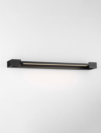 Nova Luce LED Wandleuchte Arga 17W warmweiss 3000K IP44 Schwarz Aluminium 60x10cm 9030705