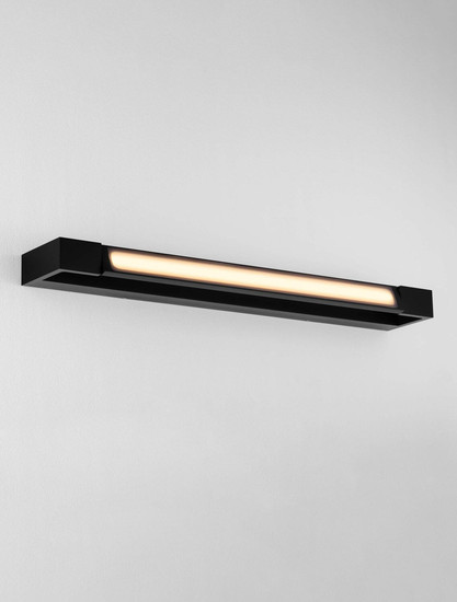 Nova Luce LED Wandleuchte Arga 17W warmweiss 3000K IP44 Schwarz Aluminium 60x10cm 9030705