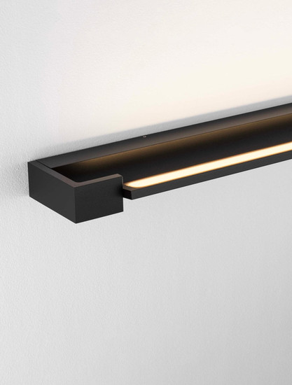 Nova Luce LED Wandleuchte Arga 17W warmweiss 3000K IP44 Schwarz Aluminium 60x10cm 9030705
