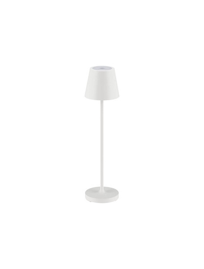 Nova Luce LED Akku-Tischleuchte Petit dimmbar 2W warmweiss 3000K IP54 salzwasserfest Weiß Aluminium Ø7cm 9030711