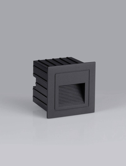 Nova Luce LED Wandeinbauleuchte Polka 3W warmweiss 3000K IP65 Schwarz Aluminium 8,5x8,5cm 9030757