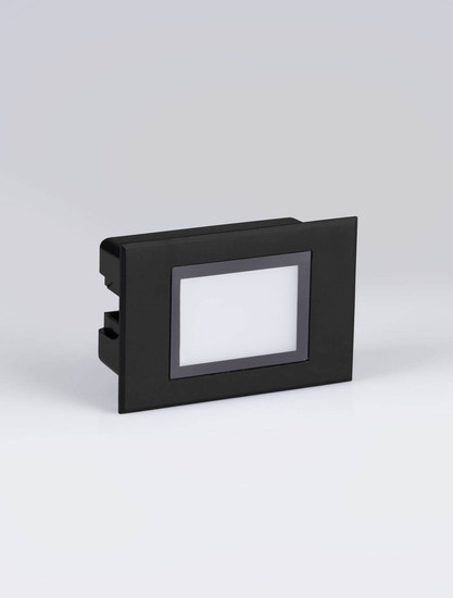 Nova Luce LED Wandeinbauleuchte Rudy 3W warmweiss 3000K IP65 Schwarz Aluminium 12x8cm 9030758