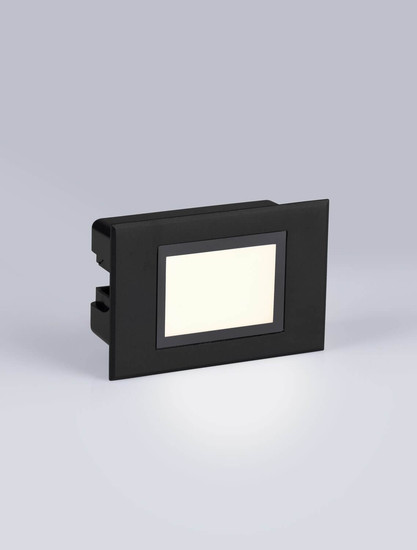 Nova Luce LED Wandeinbauleuchte Rudy 3W warmweiss 3000K IP65 Schwarz Aluminium 12x8cm 9030758
