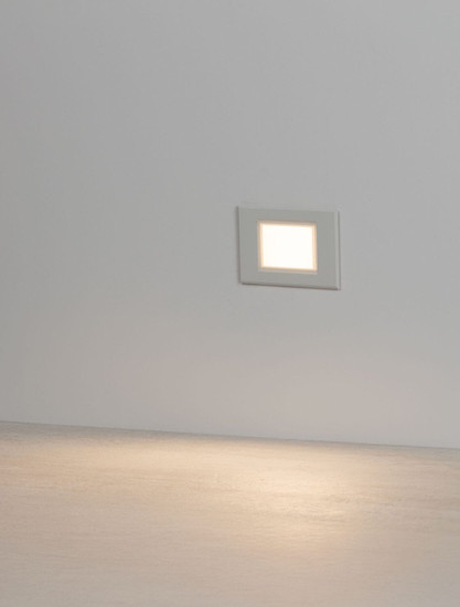 Nova Luce LED Wandeinbauleuchte Rudy 3W warmweiss 3000K IP65 Weiß Aluminium 12x8cm 9030759