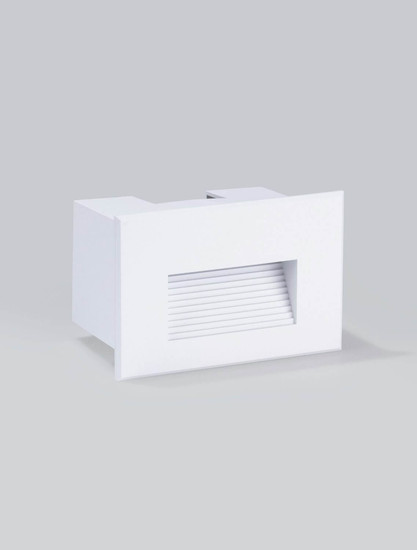 Nova Luce LED Wandeinbauleuchte Polka 4W warmweiss 3000K IP65 Weiß Aluminium 12x8cm 9030761