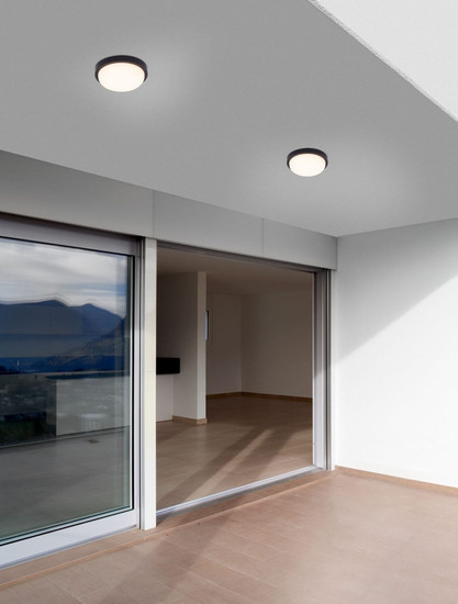 Nova Luce LED Außen-Deckenleuchte Reo 19W warmweiss 3000K IP65 Schwarz Ø23,5cm 9030769