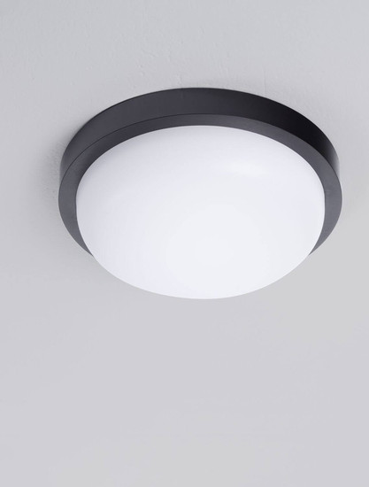 Nova Luce LED Außen-Deckenleuchte Reo 19W warmweiss 3000K IP65 Schwarz Ø23,5cm 9030769