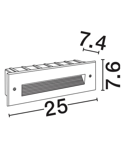 Nova Luce LED Wandeinbauleuchte Polka 7W warmweiss 3000K IP65 Schwarz Aluminium 25x8cm 9030775