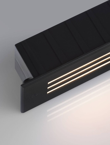 Nova Luce LED Wandeinbauleuchte Off 4W warmweiss 3000K IP65 salzwasserfest Schwarz Aluminium 17x8cm 9030776