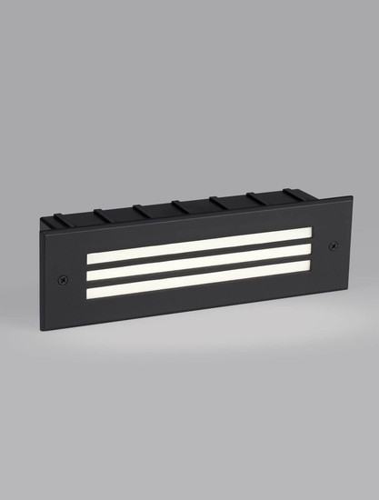 Nova Luce LED Wandeinbauleuchte Off 6W warmweiss 3000K IP65 salzwasserfest Schwarz Aluminium 26x8cm 9030777
