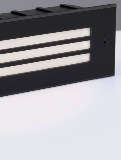 Nova Luce LED Wandeinbauleuchte Off 6W warmweiss 3000K IP65 salzwasserfest Schwarz Aluminium 26x8cm 9030777