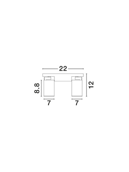 Nova Luce Deckenstrahler Esto schwenkbar 2-flammig 2xGU10 Schwarz Aluminium 22x12cm 9030781