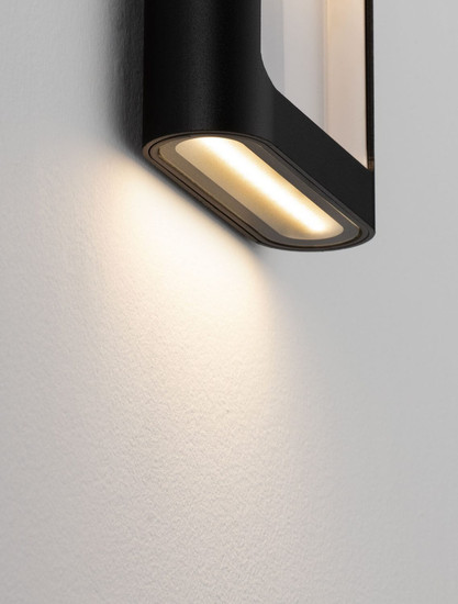 Nova Luce LED Außen-Wandleuchte Tall 6W warmweiss 3000K IP54 salzwasserfest Schwarz Aluminium 13,5x12,5cm 9030803