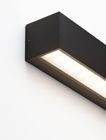 Nova Luce LED Außen-Wandleuchte Flora 10W warmweiss 3000K IP54 salzwasserfest Schwarz Aluminium 23x6,5cm 9030807