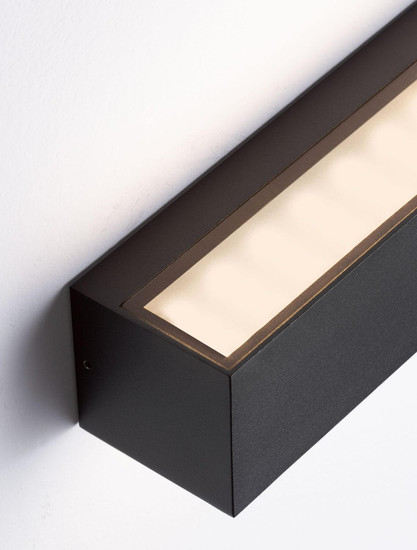 Nova Luce LED Außen-Wandleuchte Flora 10W warmweiss 3000K IP54 salzwasserfest Schwarz Aluminium 23x6,5cm 9030807