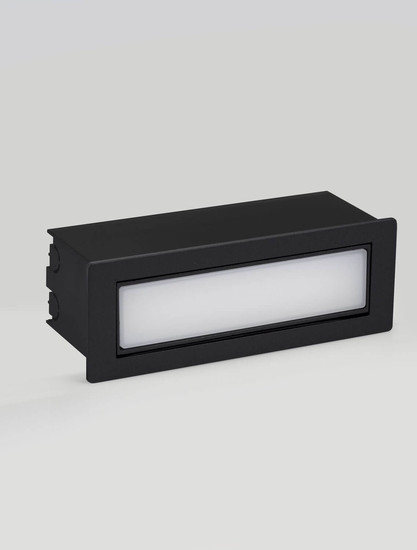 Nova Luce LED Wandeinbauleuchte Echo schwenkbar 6W warmweiss 3000K IP54 salzwasserfest Schwarz Aluminium 18x6cm 9030809