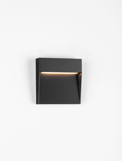 Nova Luce LED Außen-Wandleuchte Toby 3W warmweiss 3000K IP54 salzwasserfest Schwarz Aluminium 10,5x10cm 9030811
