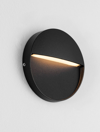 Nova Luce LED Außen-Wandleuchte Toby 3W warmweiss 3000K IP54 salzwasserfest Schwarz Aluminium Ø11cm 9030813