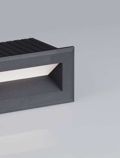 Nova Luce LED Wandeinbauleuchte Vivion 1W warmweiss 3000K IP54 salzwasserfest Schwarz 10x6,5cm 9030819