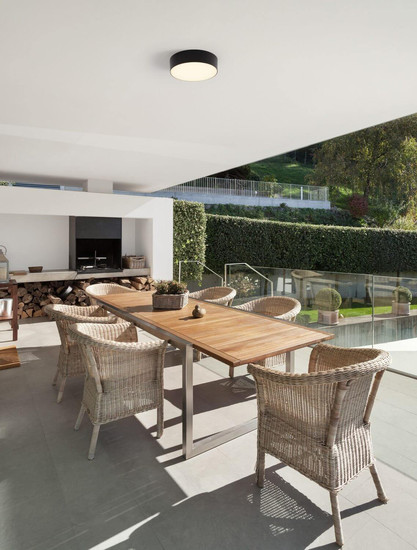 Nova Luce LED Außen-Deckenleuchte Judi 20W warmweiss 3000K IP65 salzwasserfest Anthrazit Aluminium Ø21cm 9030837