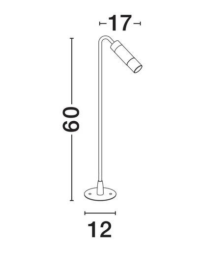 Nova Luce LED Wegeleuchte Aether 5W warmweiss 3000K IP65 salzwasserfest Anthrazit Glas Aluminium 60cm 9030848
