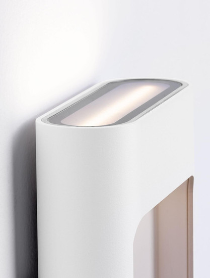Nova Luce LED Außen-Wandleuchte Tall 9W warmweiss 3000K IP54 salzwasserfest Weiß Aluminium 13,5x12,5cm 9030863