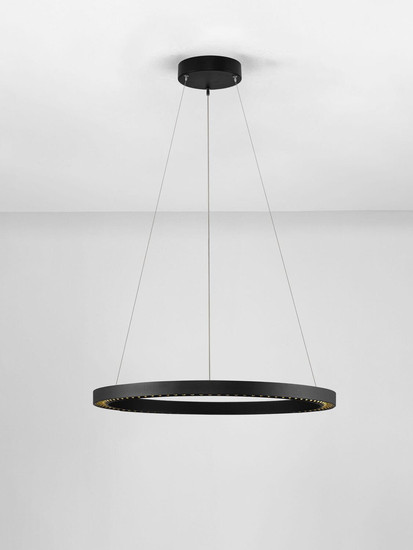 Nova Luce LED Pendelleuchte Deos dimmbar 27W warmweiss 3000K Schwarz Aluminium Ø65cm 9030894