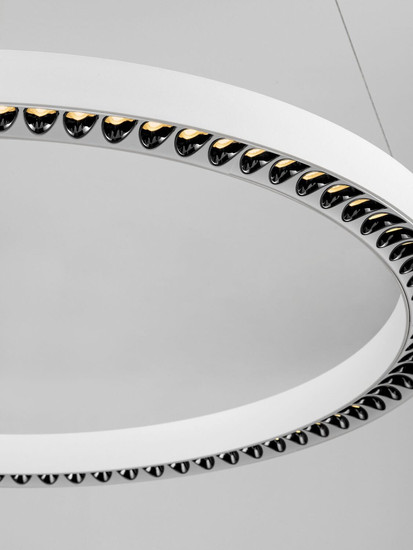 Nova Luce LED Pendelleuchte Deos dimmbar 27W warmweiss 3000K Weiß Aluminium Ø65cm 9030895