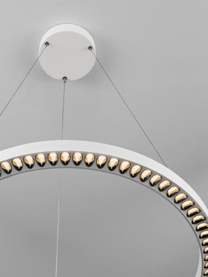 Nova Luce LED Pendelleuchte Deos dimmbar 27W warmweiss 3000K Weiß Aluminium Ø65cm 9030895