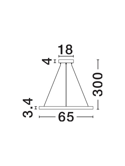 Nova Luce LED Pendelleuchte Deos dimmbar 27W warmweiss 3000K Weiß Aluminium Ø65cm 9030895