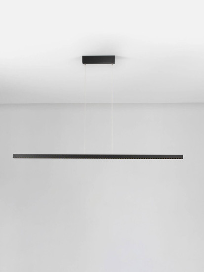 Nova Luce LED Pendelleuchte Deos dimmbar 25W warmweiss 3000K Schwarz Aluminium 159x3cm 9030896