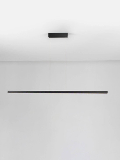 Nova Luce LED Pendelleuchte Deos dimmbar 25W warmweiss 3000K Schwarz Aluminium 159x3cm 9030896