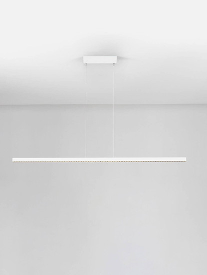 Nova Luce LED Pendelleuchte Deos dimmbar 25W warmweiss 3000K Weiß Aluminium 159x3cm 9030897