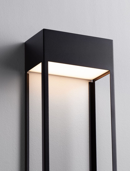Nova Luce LED Außen-Wandleuchte Moby 20W warmweiss 3000K IP65 salzwasserfest Schwarz Aluminium Edelstahl 40x16cm 9030900