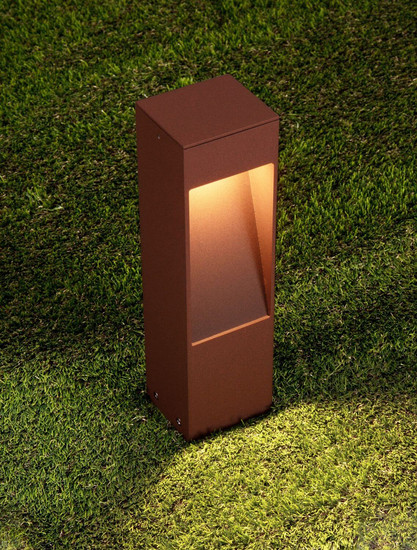 Nova Luce LED Sockelleuchte Maddi 7W warmweiss 3000K IP65 salzwasserfest Cortenstahl Aluminium 30cm 9030904